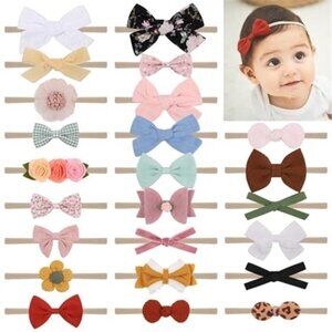 Baby Girl Headbands 24PCS Newborn Toddler Hair Bows Accessories Soft Nylon